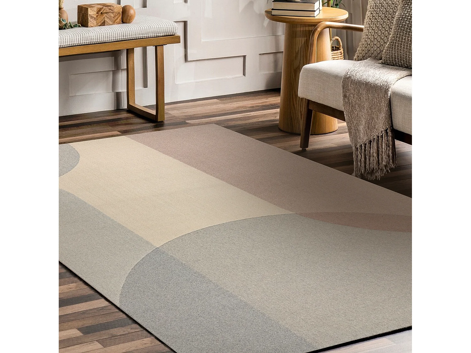 Moquette en laine FLUX 461.7.AE990 OSTA - Géométrique, structurelle, 240x340 cm