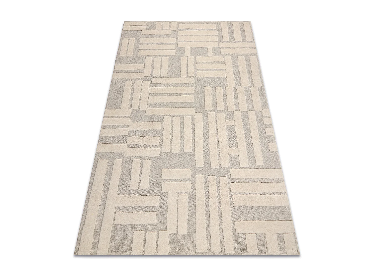 Moquette en laine FLUX 461.95.AE110 OSTA - Géométrique, structurelle 60x120 cm