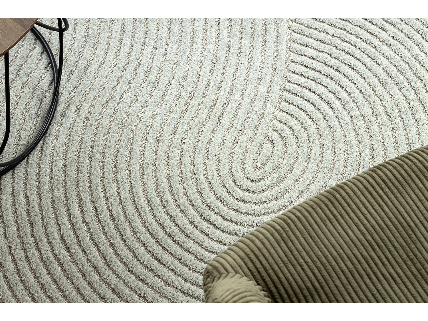 Moquette en laine FLUX ovale 461.67.AE503 OSTA - Géométrique, struct 160x230 cm