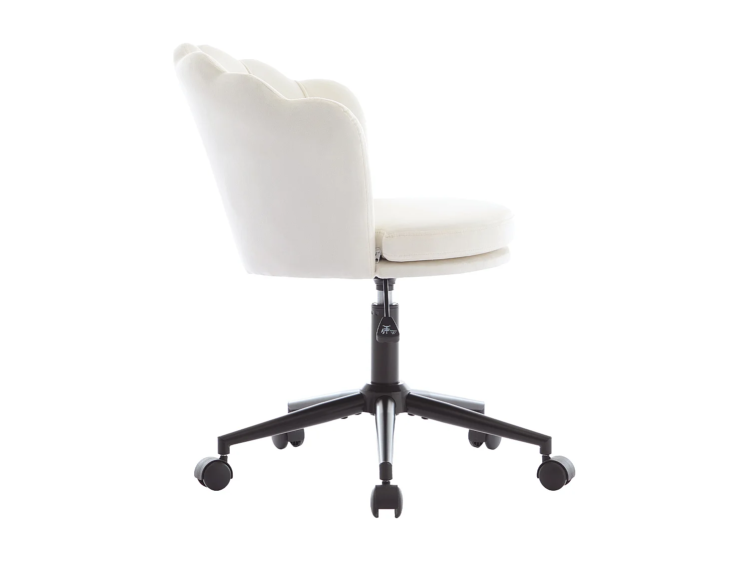 Chaise de bureau beige, réglable en hauteur, dossier en forme de pétale