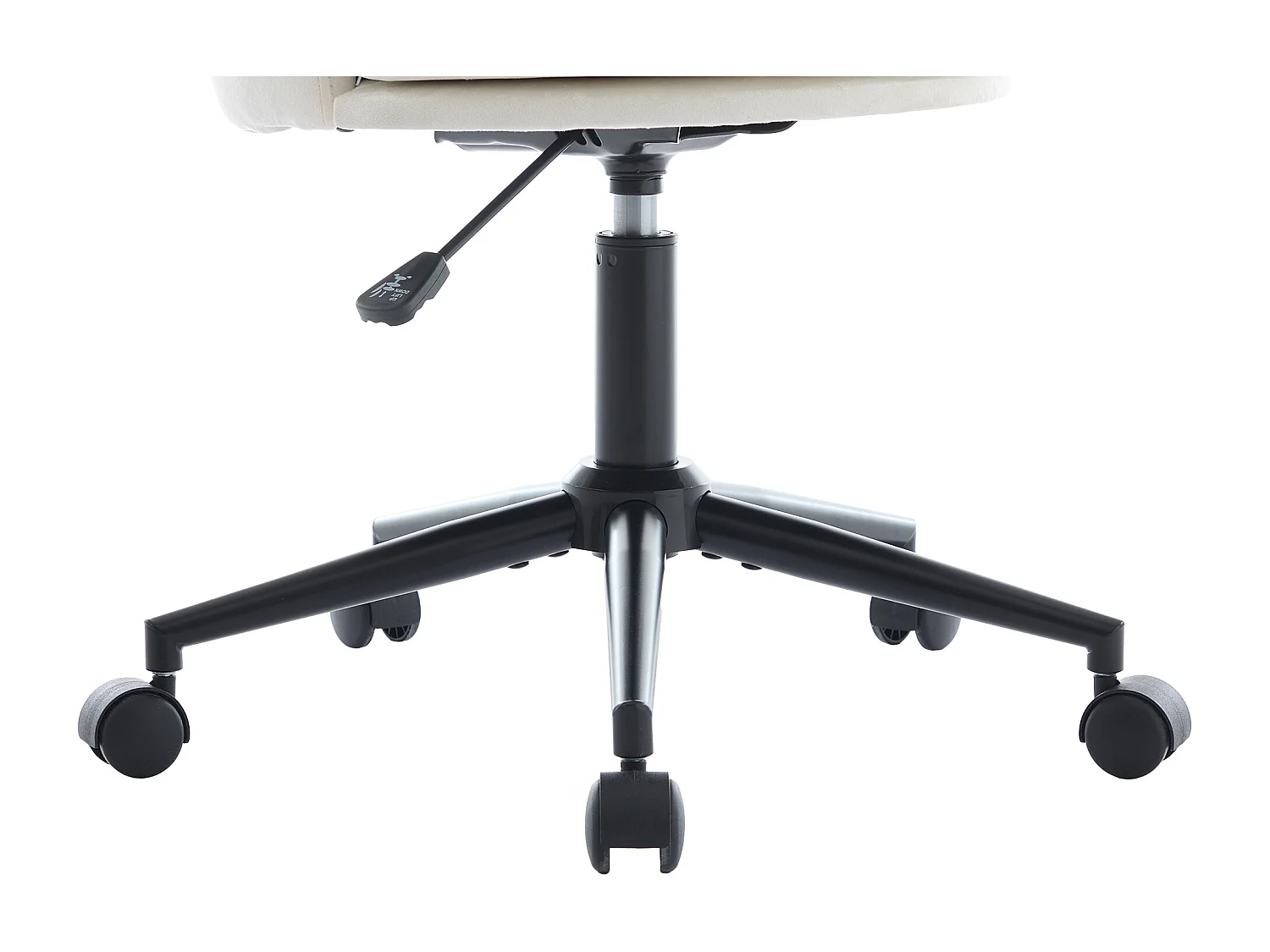 Chaise de bureau beige, réglable en hauteur, dossier en forme de pétale