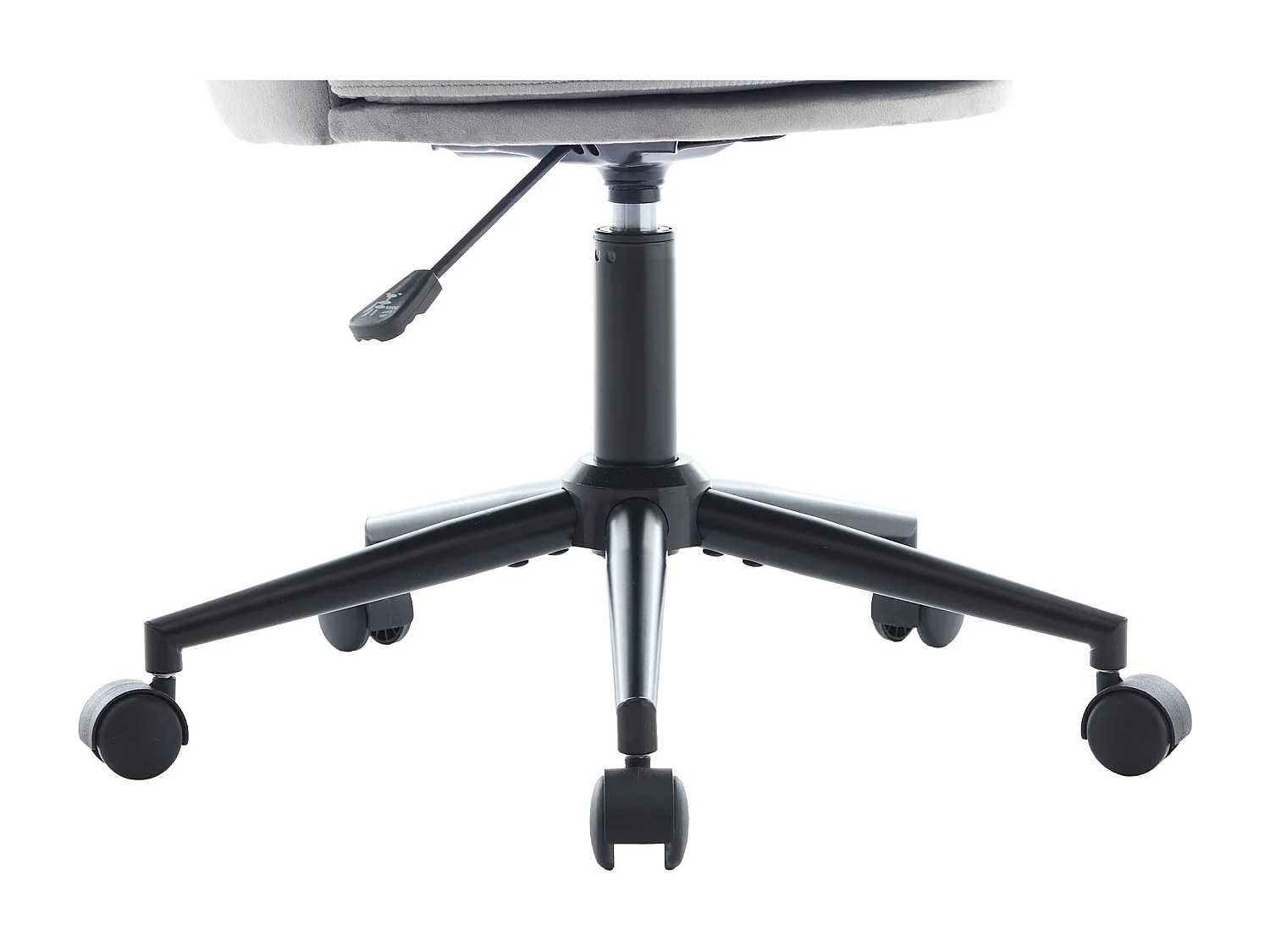 Cadeira de escritório cinzenta, altura ajustável, encosto em forma de pétala