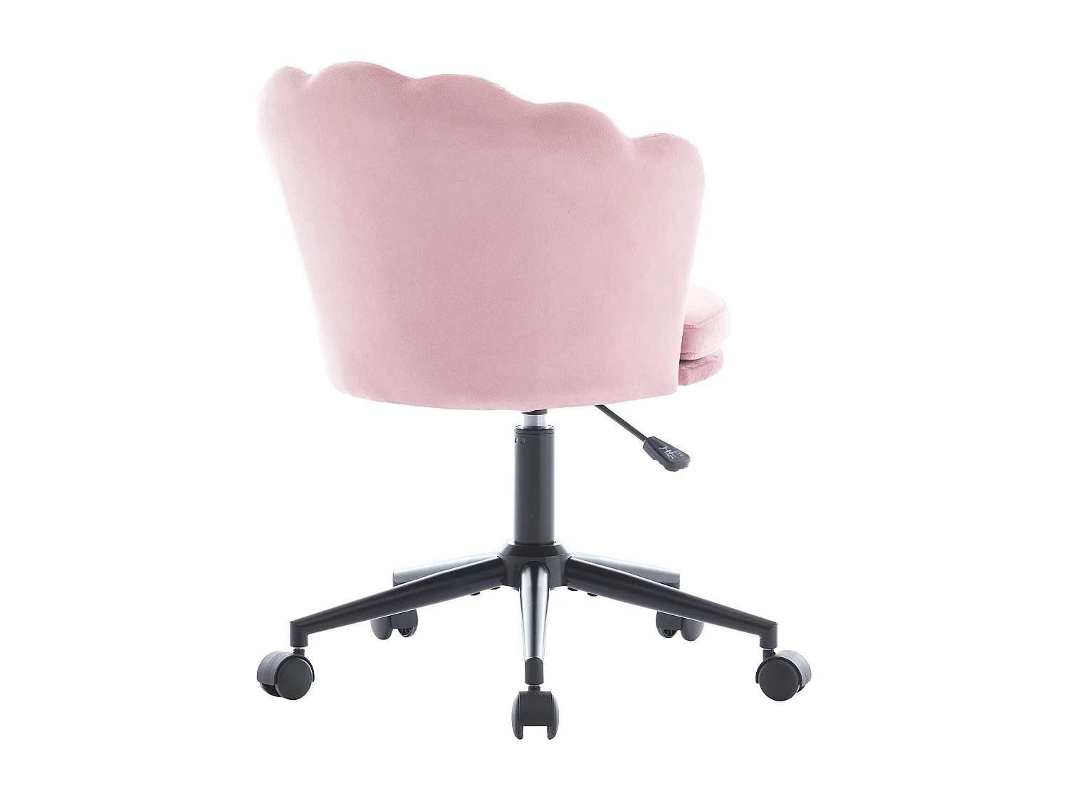 Cadeira de escritório cor-de-rosa, altura ajustável, encosto em forma de pétala