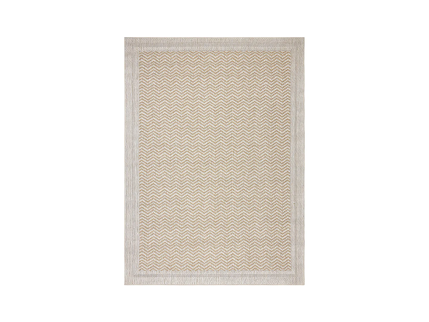 Tapis ORIGI 3739 crème / beige - Cadre, chevron ficelle SISAL tissée 116x170 cm