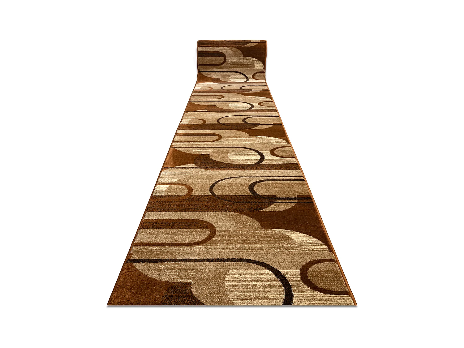 Alfombra de pasillo ROYAL HE405 GEOMÉTRICO marrón / crema 80x200 cm