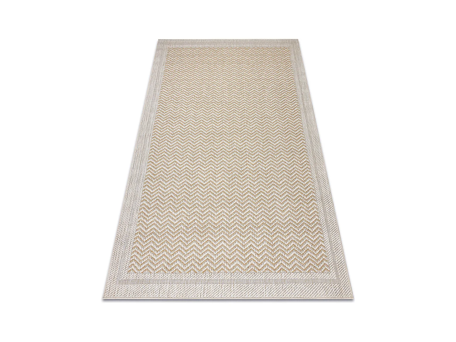 Tapis ORIGI 3739 crème / beige - Cadre, chevron ficelle SISAL tissée 58x100 cm