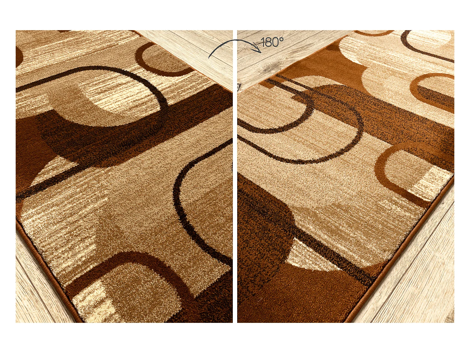 Tapis de couloir ROYAL HE405 GÉOMÉTRIQUE marron / crème 100x690 cm