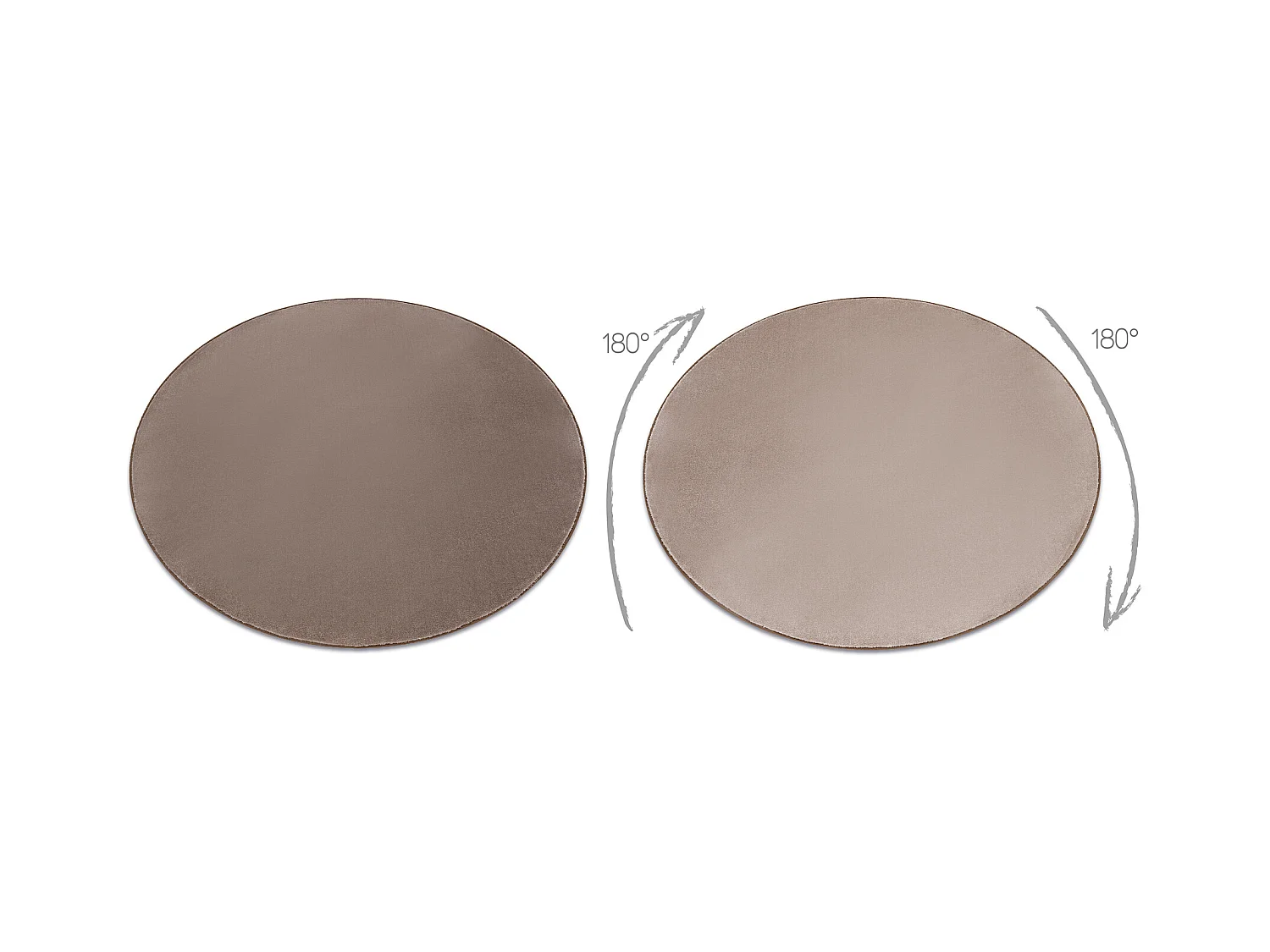 TAPIS cercle SEDUCTION taupe 49 doux, durable, chambre, hôtel cercle 100 cm