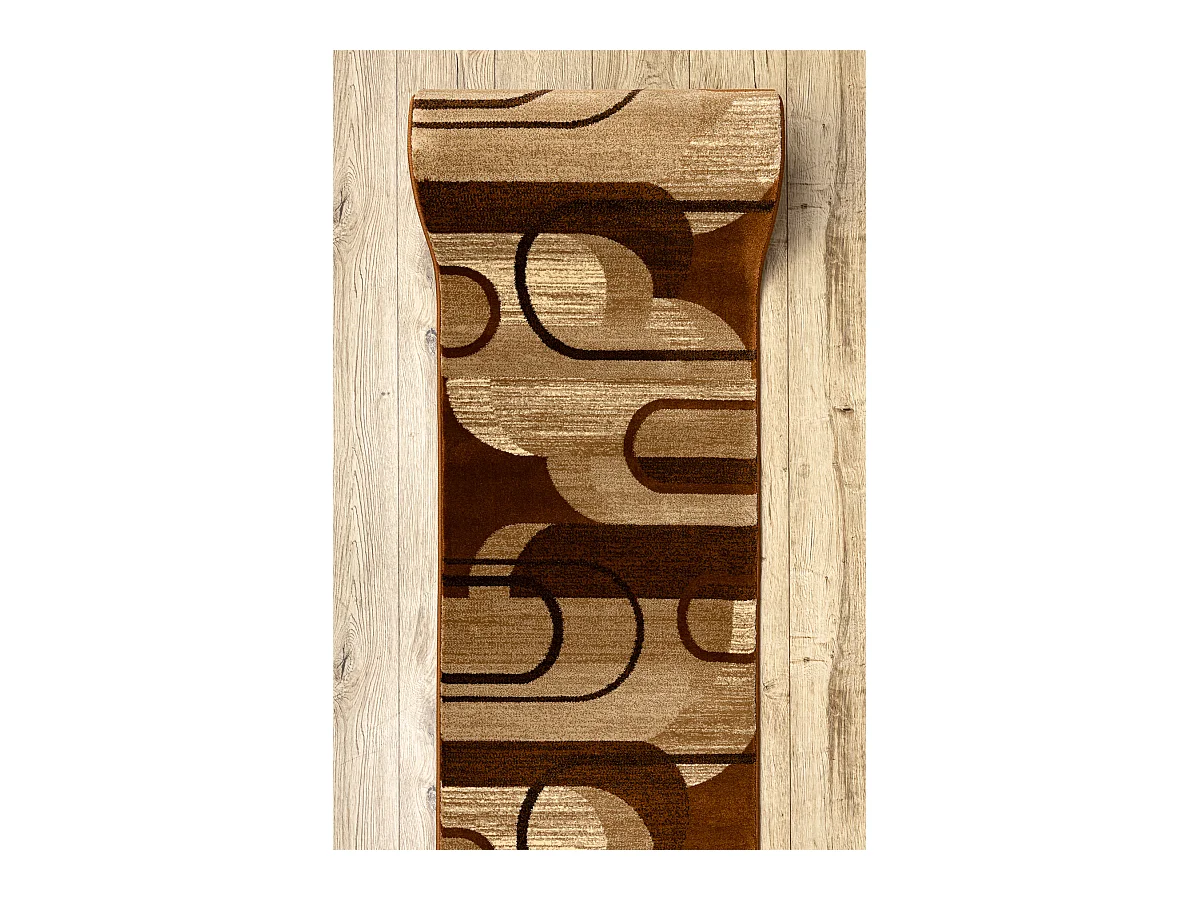 Tapis de couloir ROYAL HE405 GÉOMÉTRIQUE marron / crème 70x490 cm