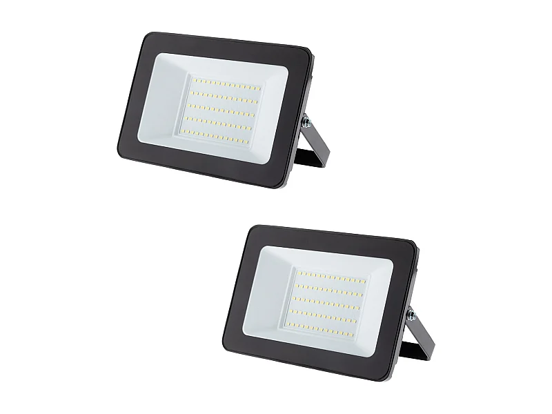 Lot de 2 projecteurs LED chantier 50W 5000lm IP65 - Noir - Zenitech