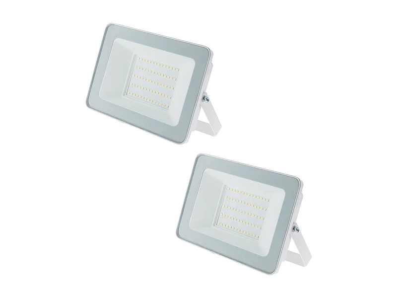 Lot de 2 projecteurs LED chantier 50W 5000lm IP65 - Blanc - Zenitech