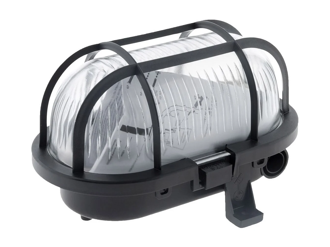 Lot de 2 hublots ovales 60W IP44 E27 Classe II - Noir - Zenitech