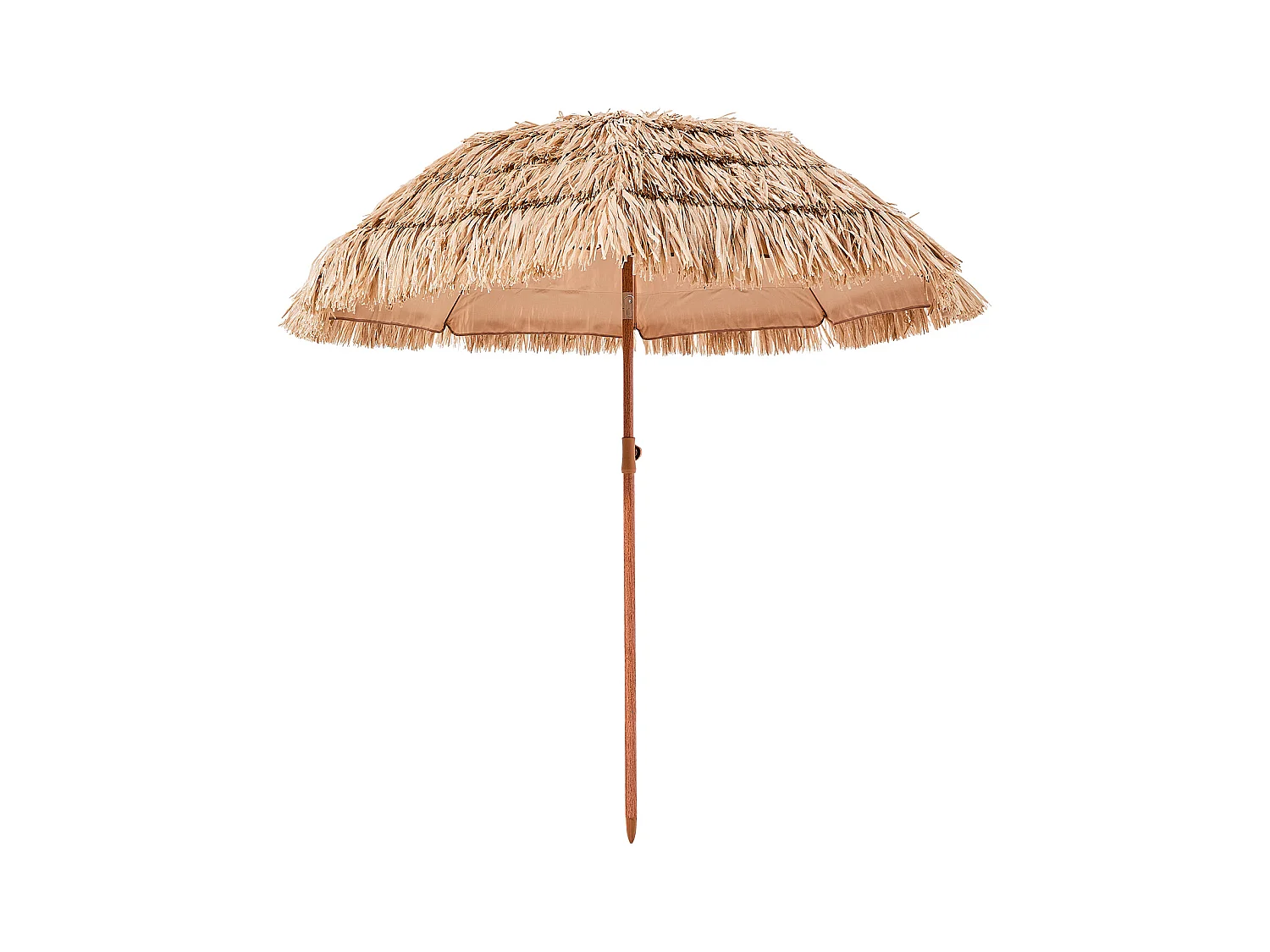 Parasol Hawaïen SucceBuy, 1,8 m Parasol Exotique Inclinable avec Toit Chaume PP, 8 Baleines Métalliques, pour Plage, Terrasse, Bord de Piscine, Jardin