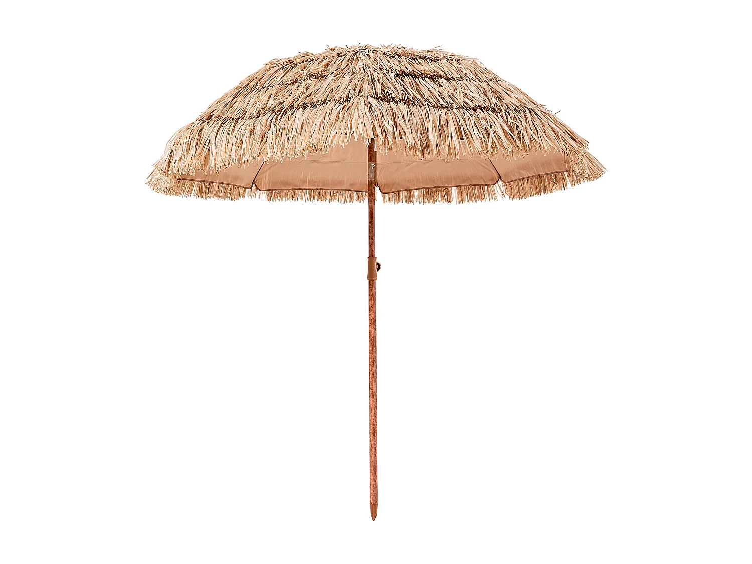 Parasol Hawaïen SucceBuy, 1,8 m Parasol Exotique Inclinable avec Toit Chaume PP, 8 Baleines Métalliques, pour Plage, Terrasse, Bord de Piscine, Jardin
