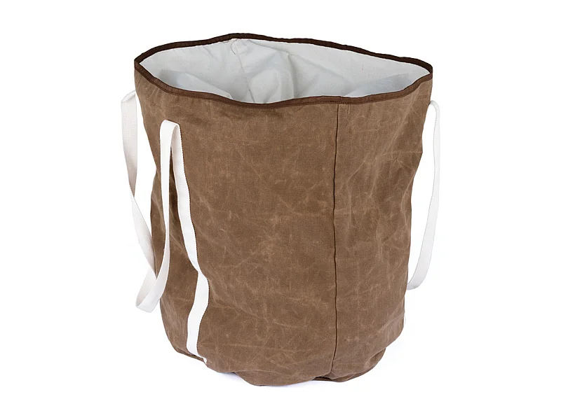 Sac à bûches rond en coton enduit - SOMAGIC