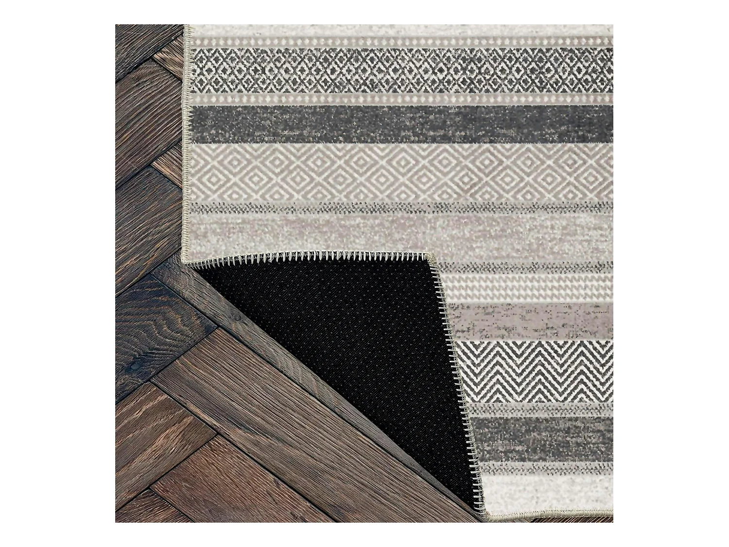 Tapis gris moderne – lignes stylisées, 160x230 cm ISTANBUL