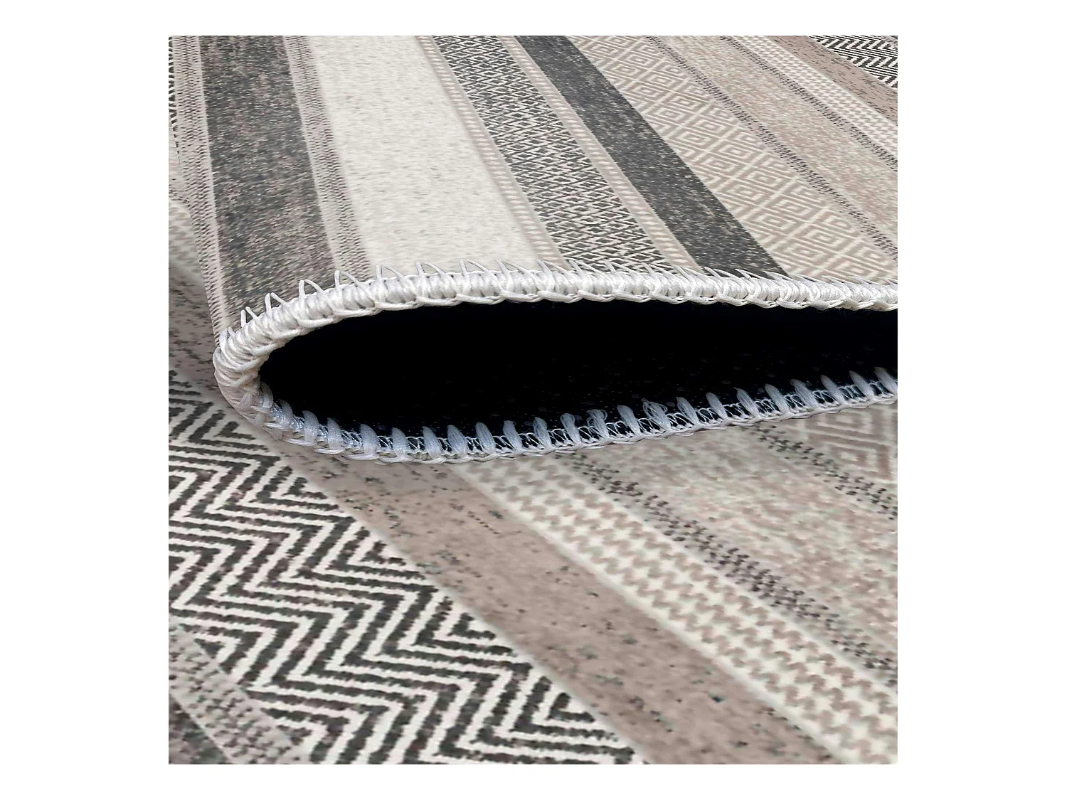 Tapis gris moderne – lignes stylisées, 160x230 cm ISTANBUL