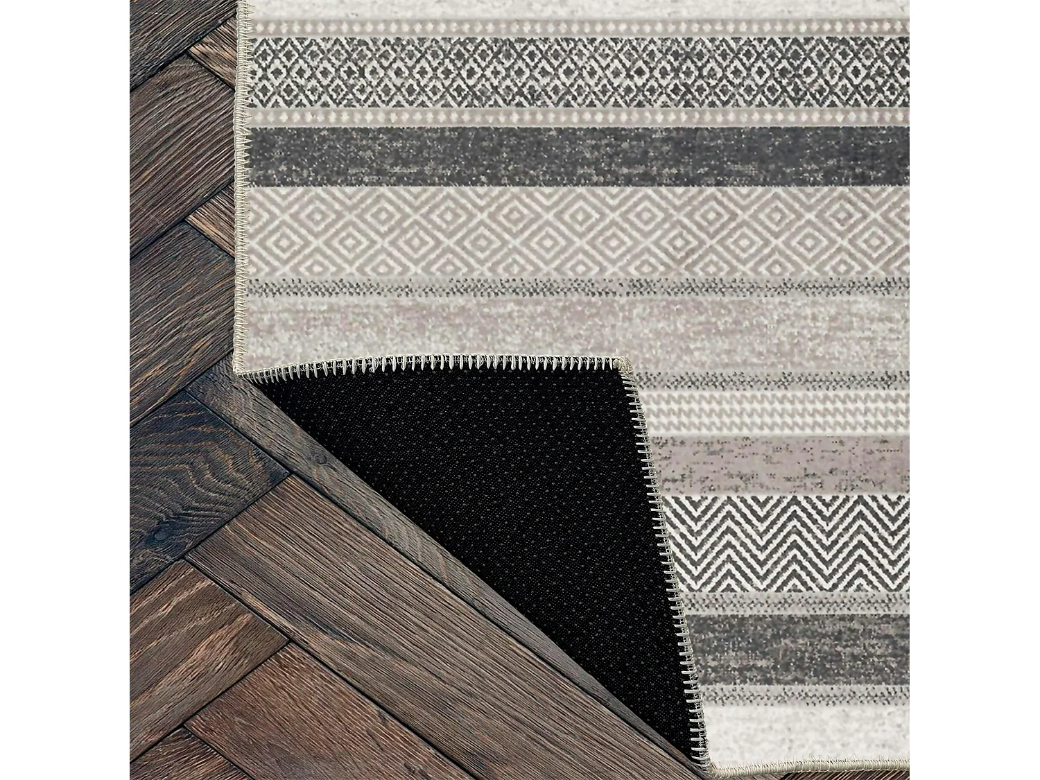 Tapis gris moderne – lignes stylisées, 160x230 cm ISTANBUL