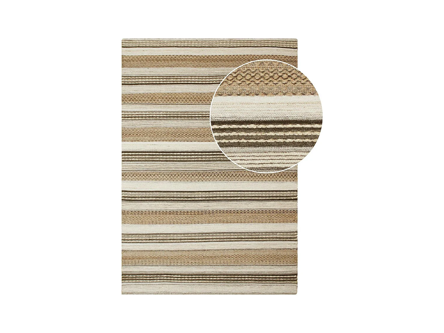 Tapis en jute et laine à motifs linéaires 160x230 cm FEZ