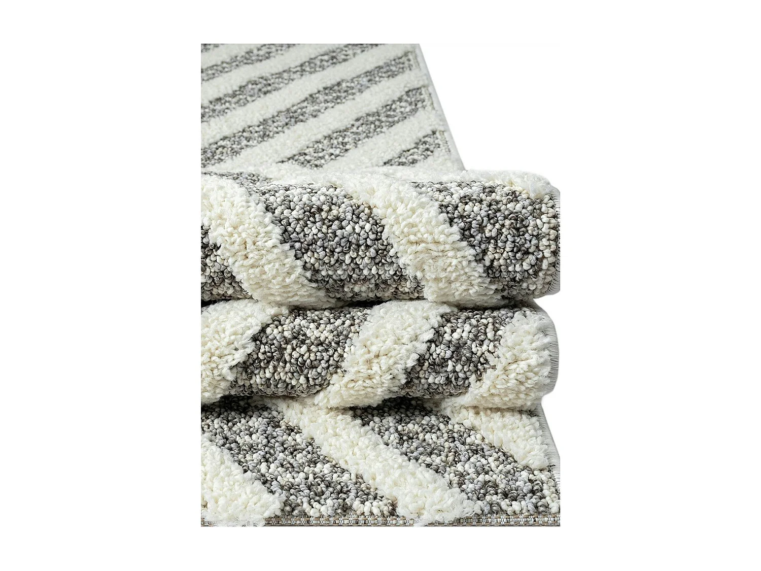 Tapis gris crème – losanges imbriqués, 160x230 cm ISTANBUL