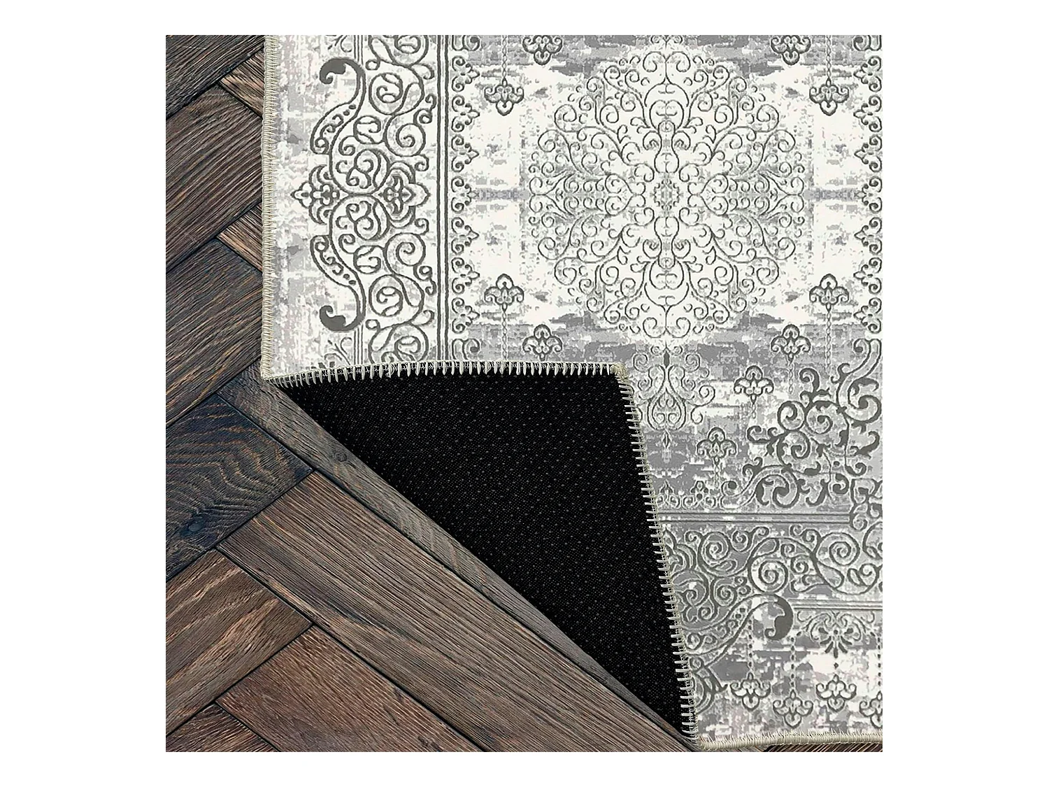 Tapis oriental gris patiné – vintage, 160x230 cm ISTANBUL