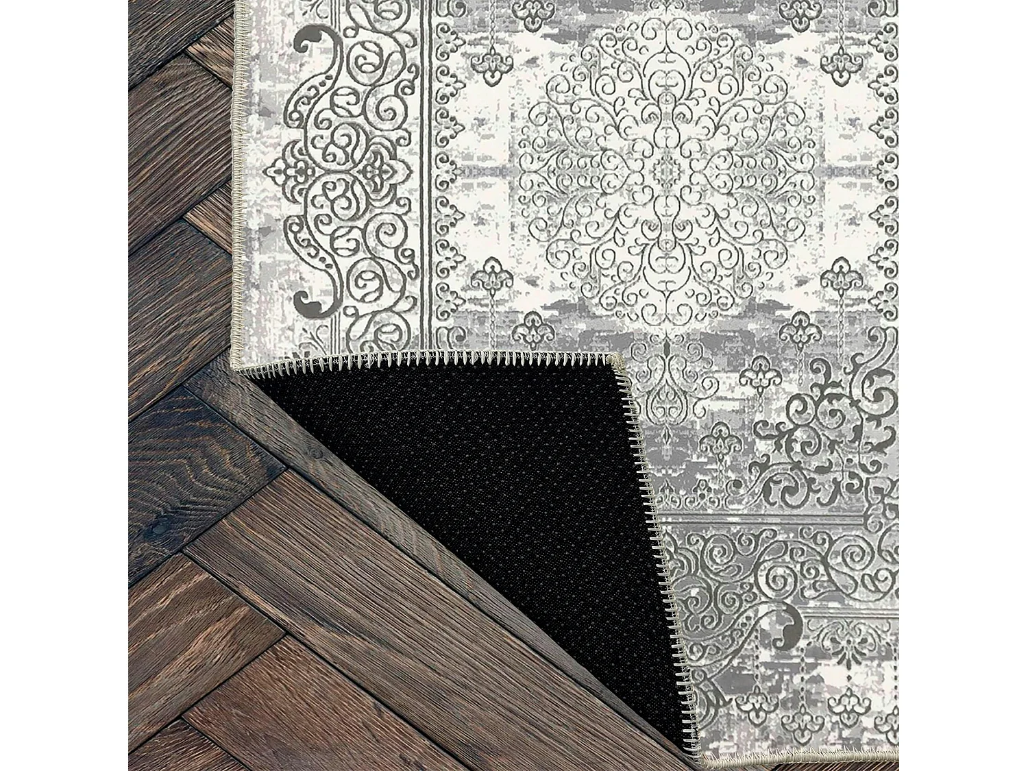 Tapis oriental gris patiné – vintage, 160x230 cm ISTANBUL