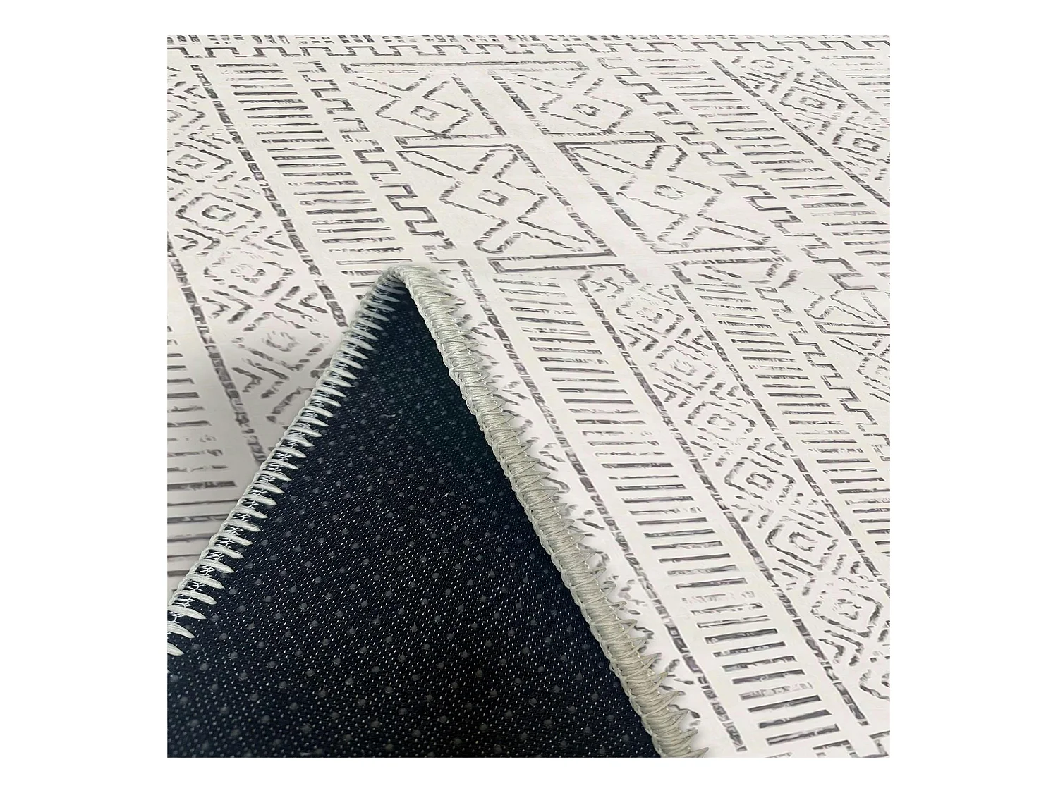 Tapis écru contrasté – motifs graphiques, 160x230 cm ISTANBUL