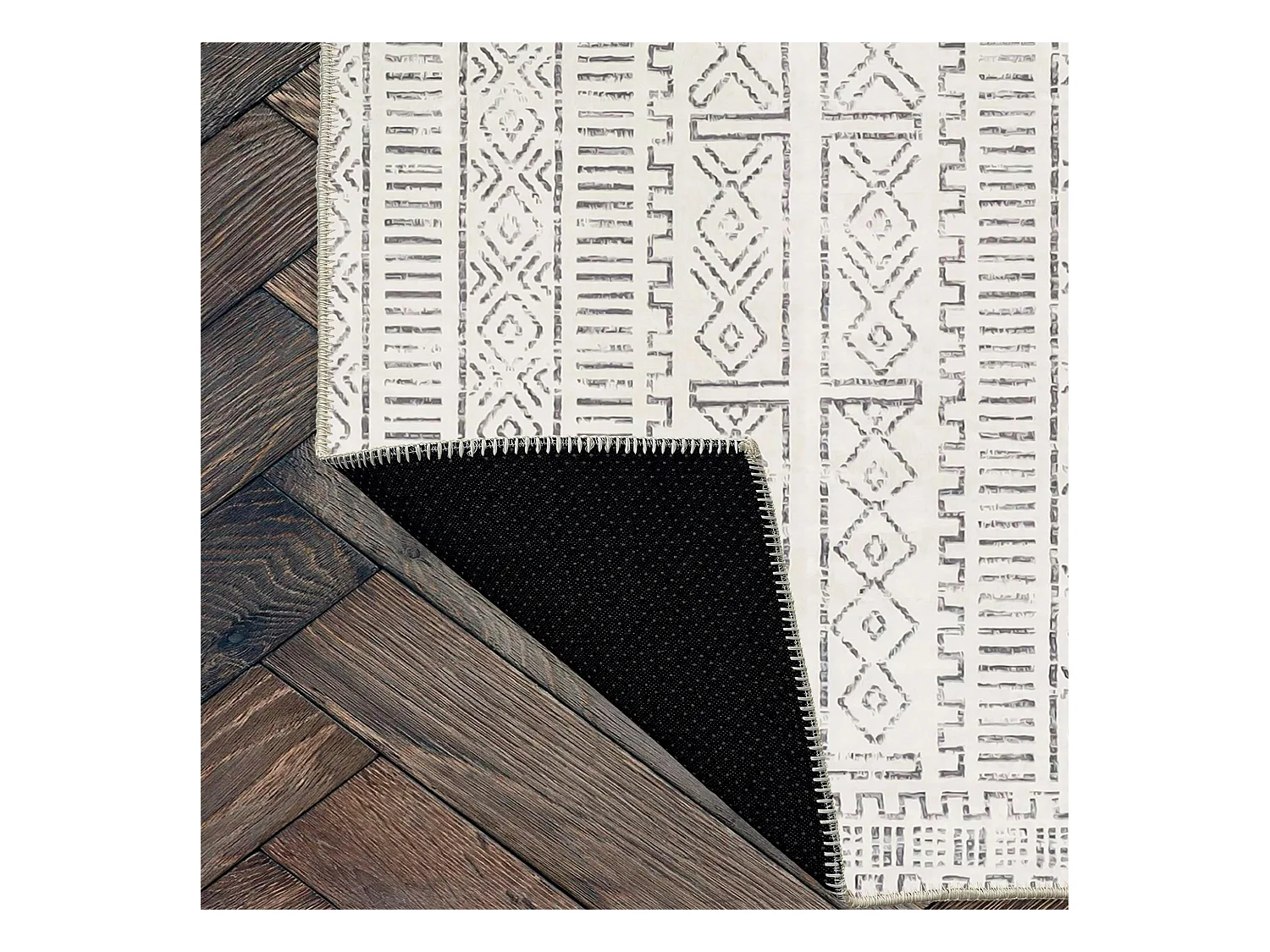 Tapis écru contrasté – motifs graphiques, 160x230 cm ISTANBUL