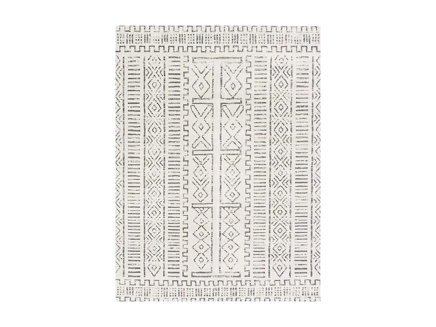 Tapis écru contrasté – motifs graphiques, 160x230 cm ISTANBUL