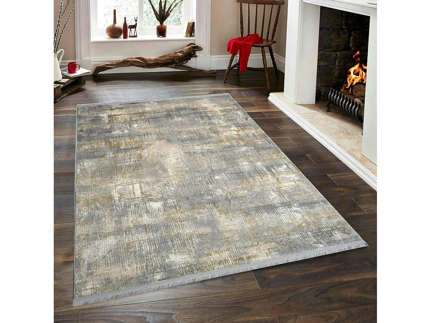 Tapis de salon gris beige – moiré, 160x230 cm ISTANBUL