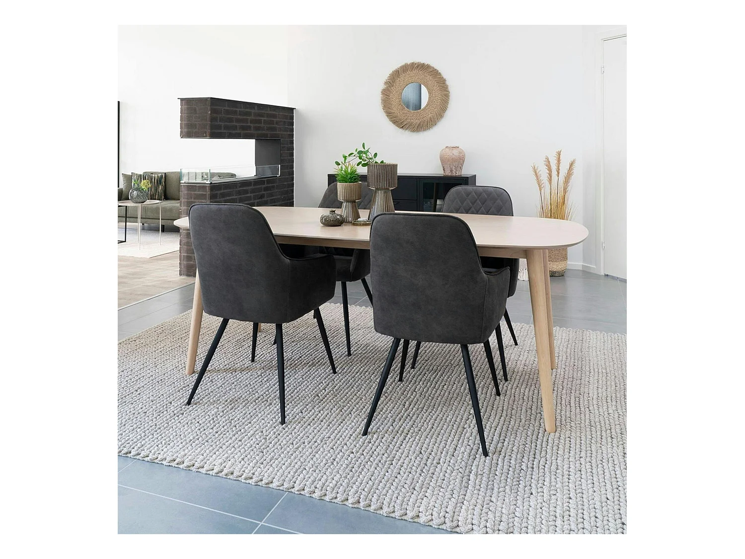 Tapis écru en laine tressée main 160x230 cm FEZ