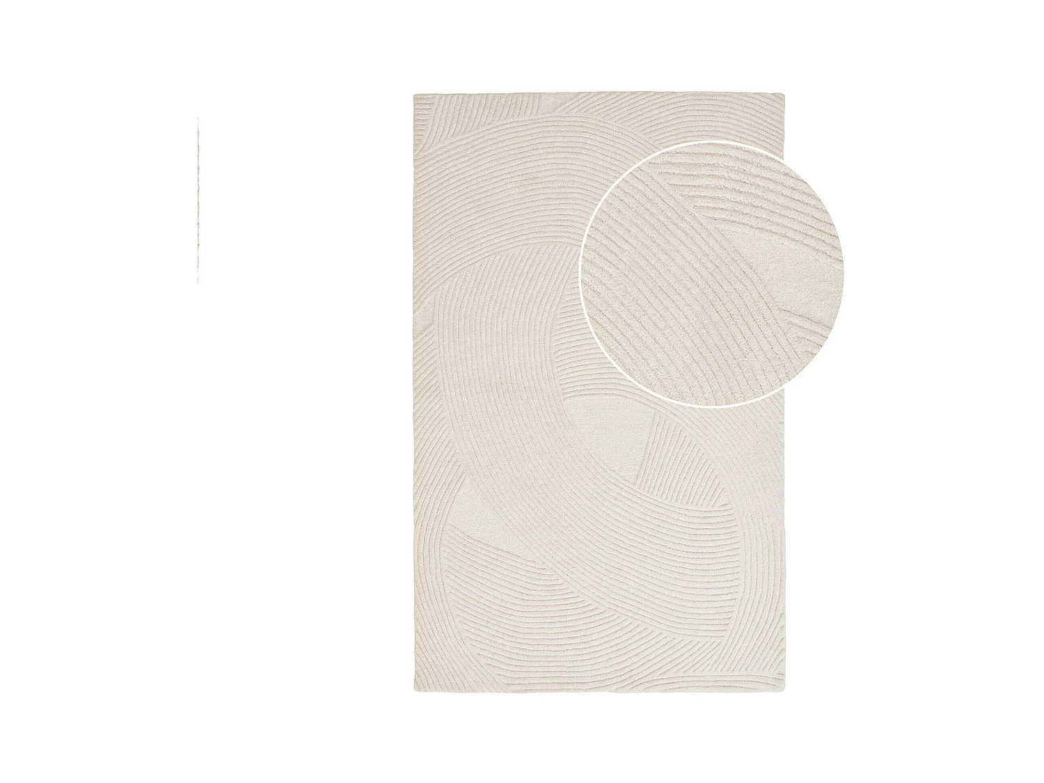 Tapis en laine blanc crème tufté main à motifs contemporains 160x230 cm FEZ