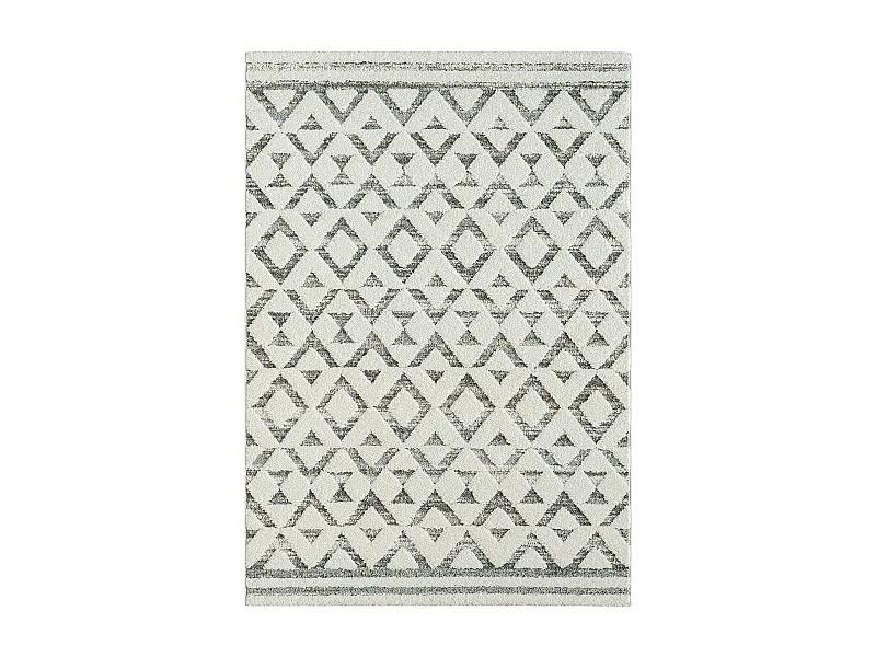 Tapis de salon crème et gris – motif géométrique, 160x230 cm ISTANBUL