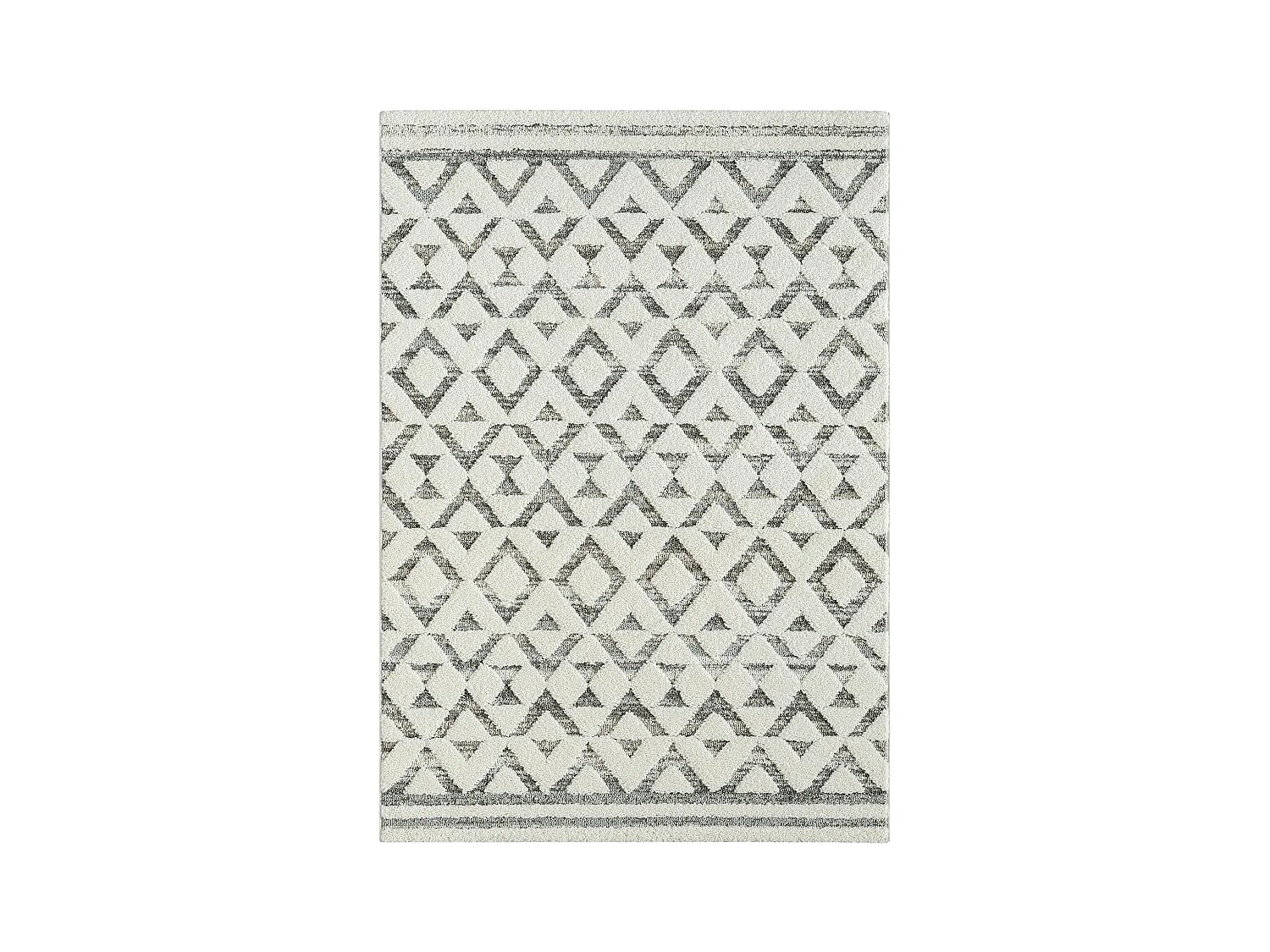 Tapis de salon crème et gris – motif géométrique, 160x230 cm ISTANBUL