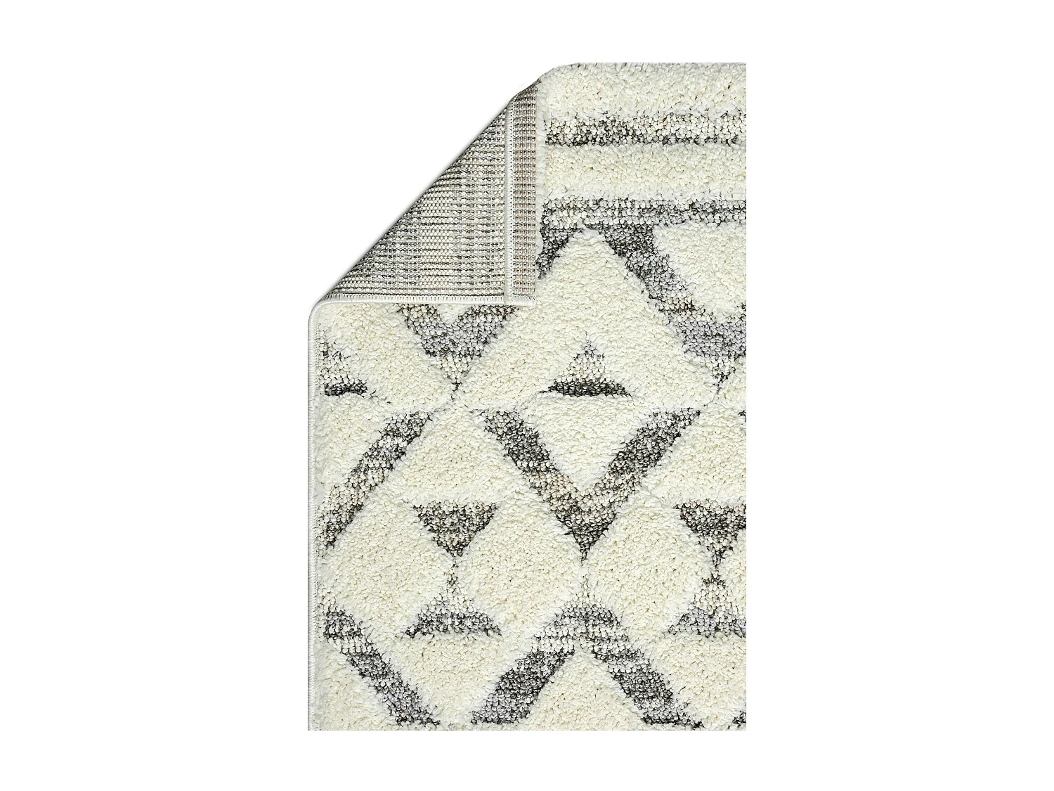 Tapis de salon crème et gris – motif géométrique, 160x230 cm ISTANBUL