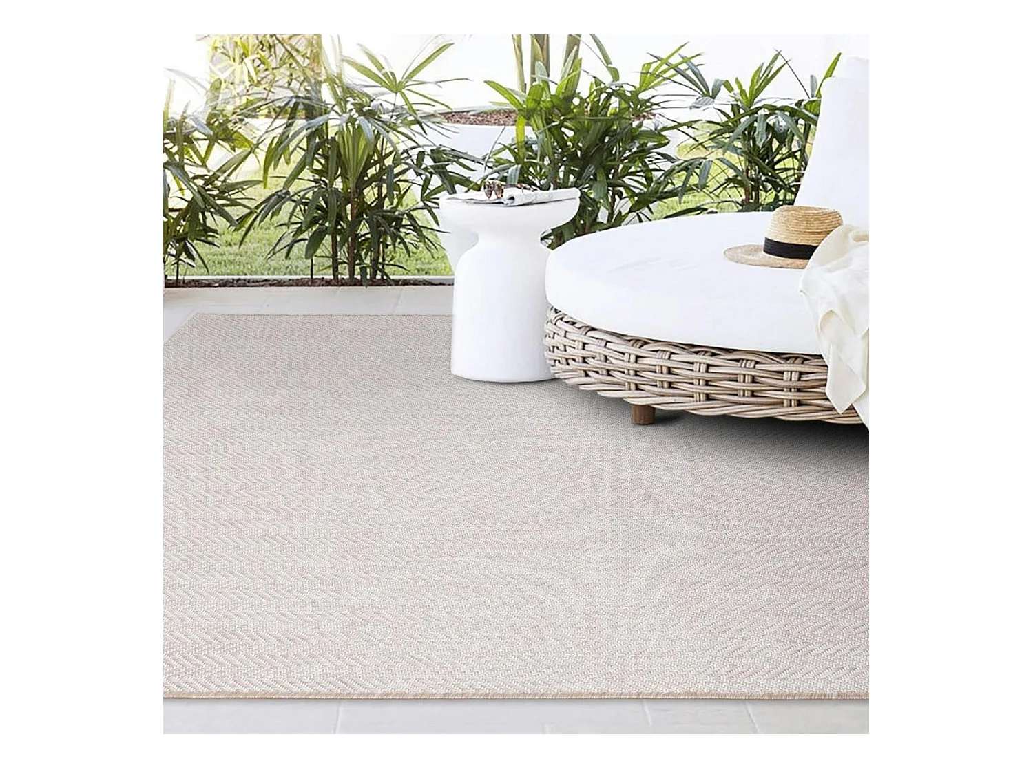 Tapis de salon écru – motif chevron, 200x290 cm ISTANBUL