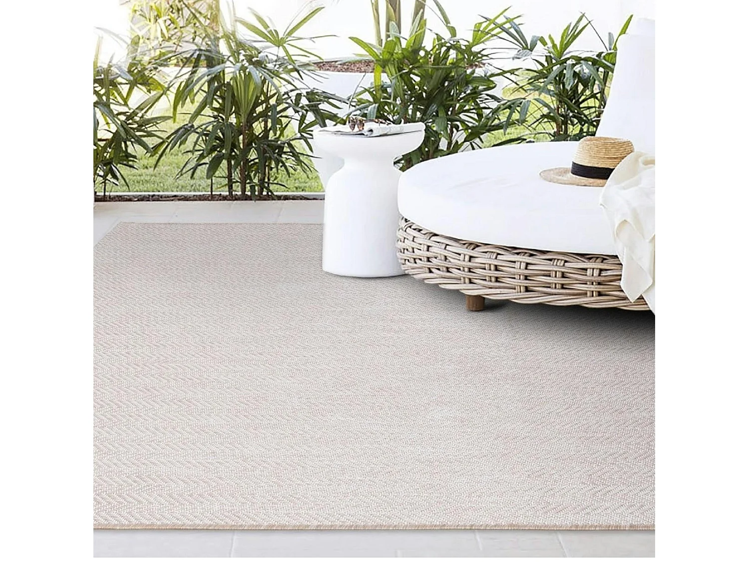 Tapis de salon écru – motif chevron, 200x290 cm ISTANBUL