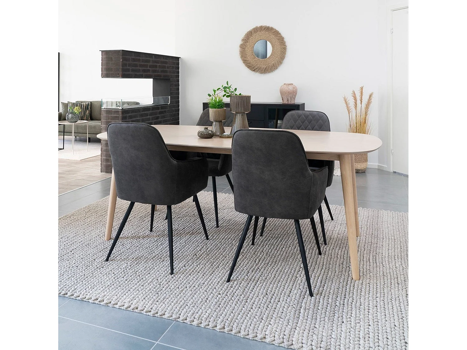 Tapis écru en laine tressée main 200x300 cm FEZ