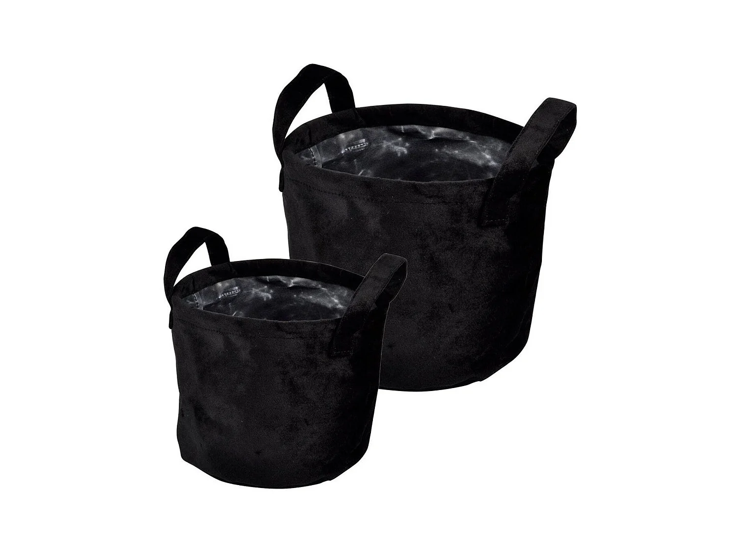 Lot de 2 Panières Rondes "Velvet" 19cm Noir