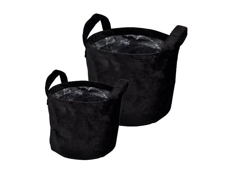 Lot de 2 Panières Rondes "Velvet" 19cm Noir