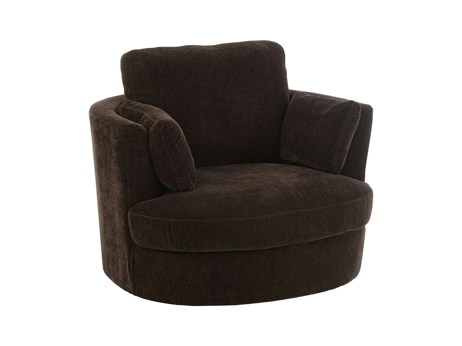 Fauteuil Pivotant "Swiv" 109cm Marron Foncé
