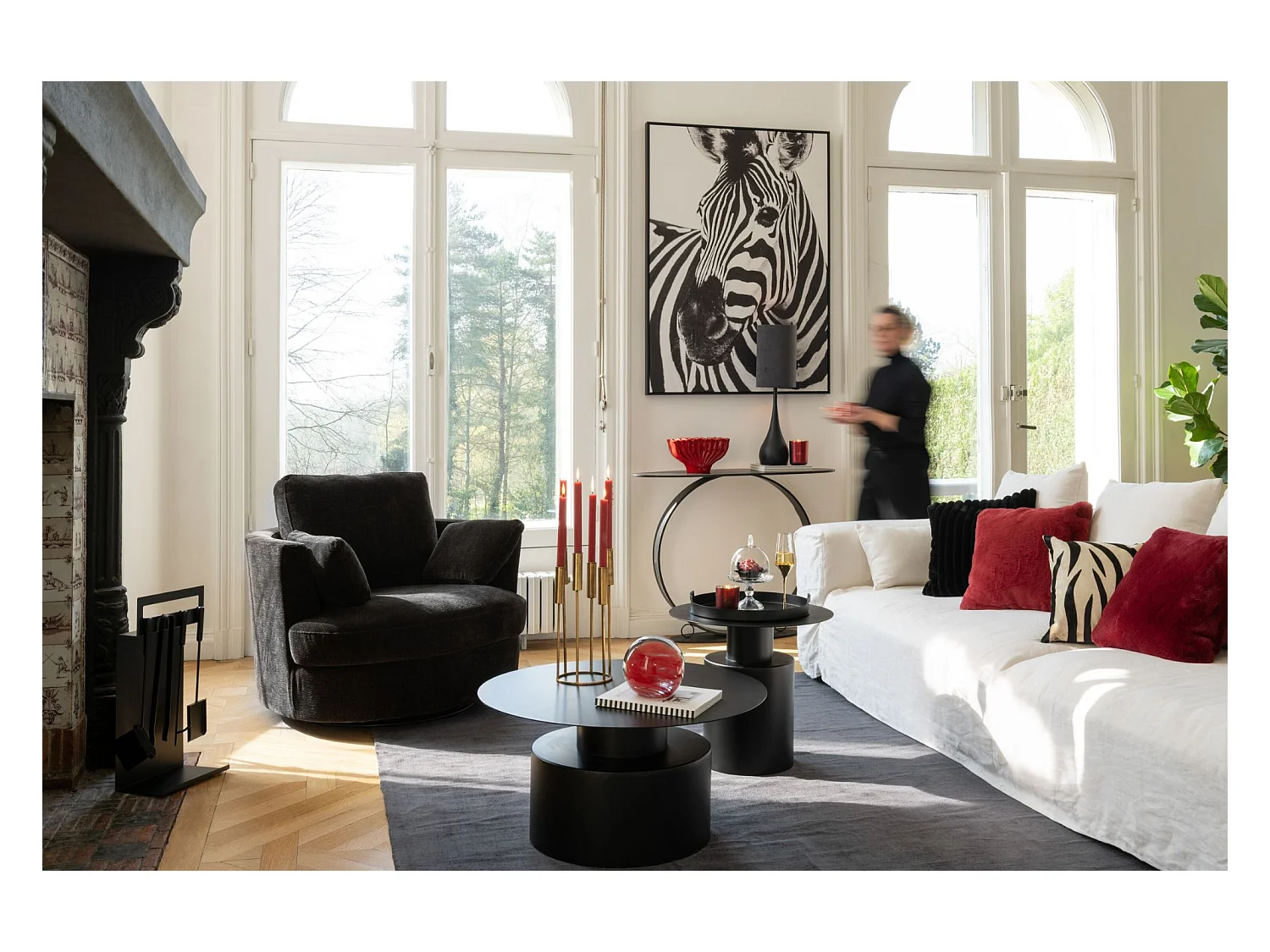 Fauteuil Pivotant "Swiv" 109cm Marron Foncé