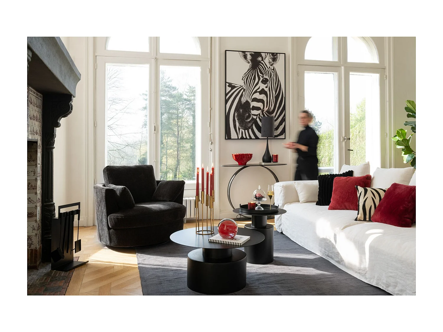 Fauteuil Pivotant "Swiv" 109cm Marron Foncé