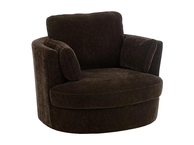 Fauteuil Pivotant "Swiv" 109cm Marron Foncé