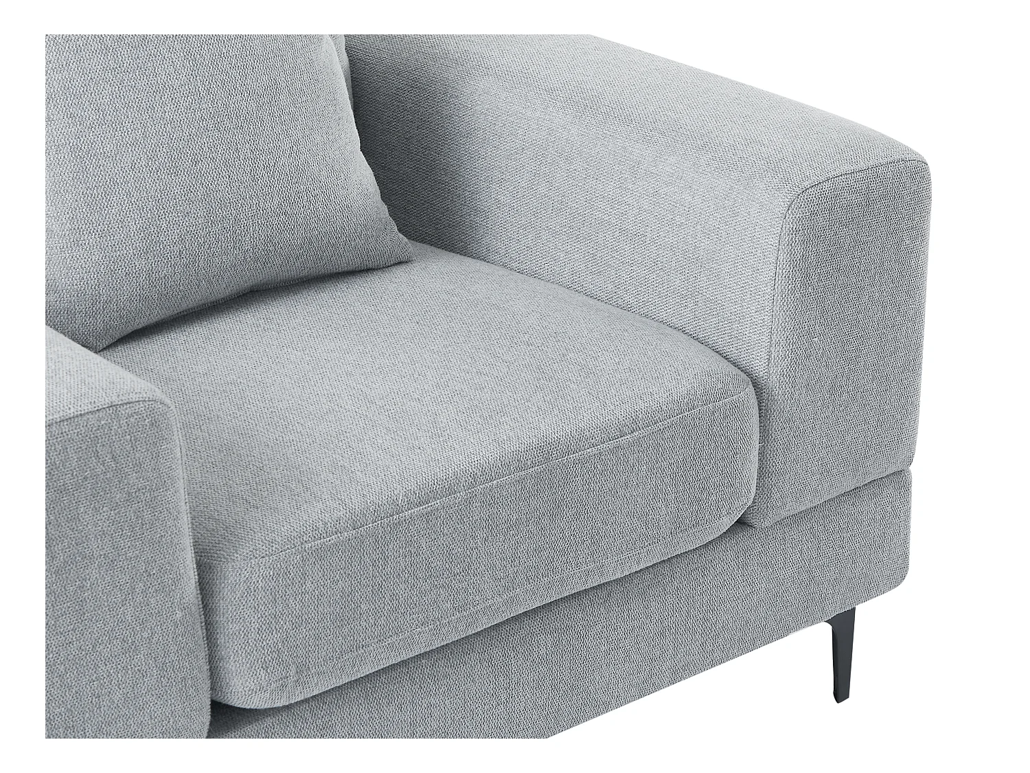 Canapé 3 places et fauteuil en tissu texturé gris clair JAMOLO