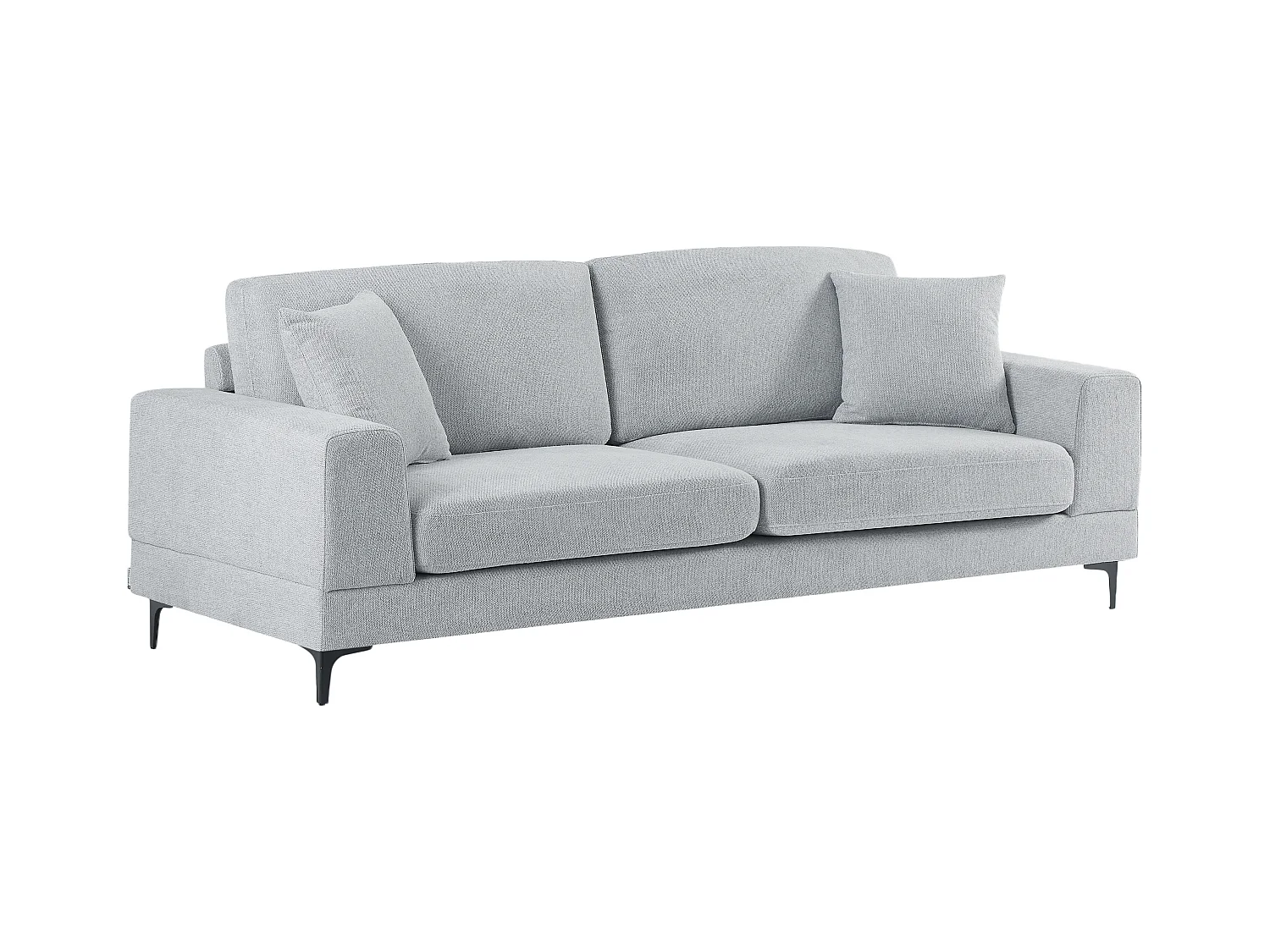 Canapé 3 places et fauteuil en tissu texturé gris clair JAMOLO