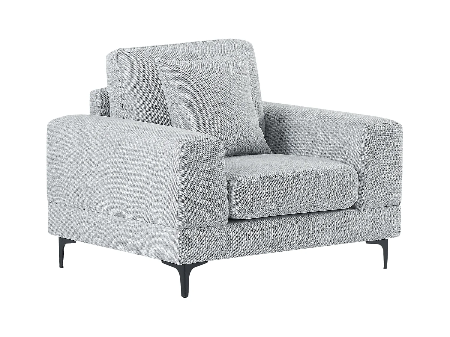 Canapé 3 places et fauteuil en tissu texturé gris clair JAMOLO