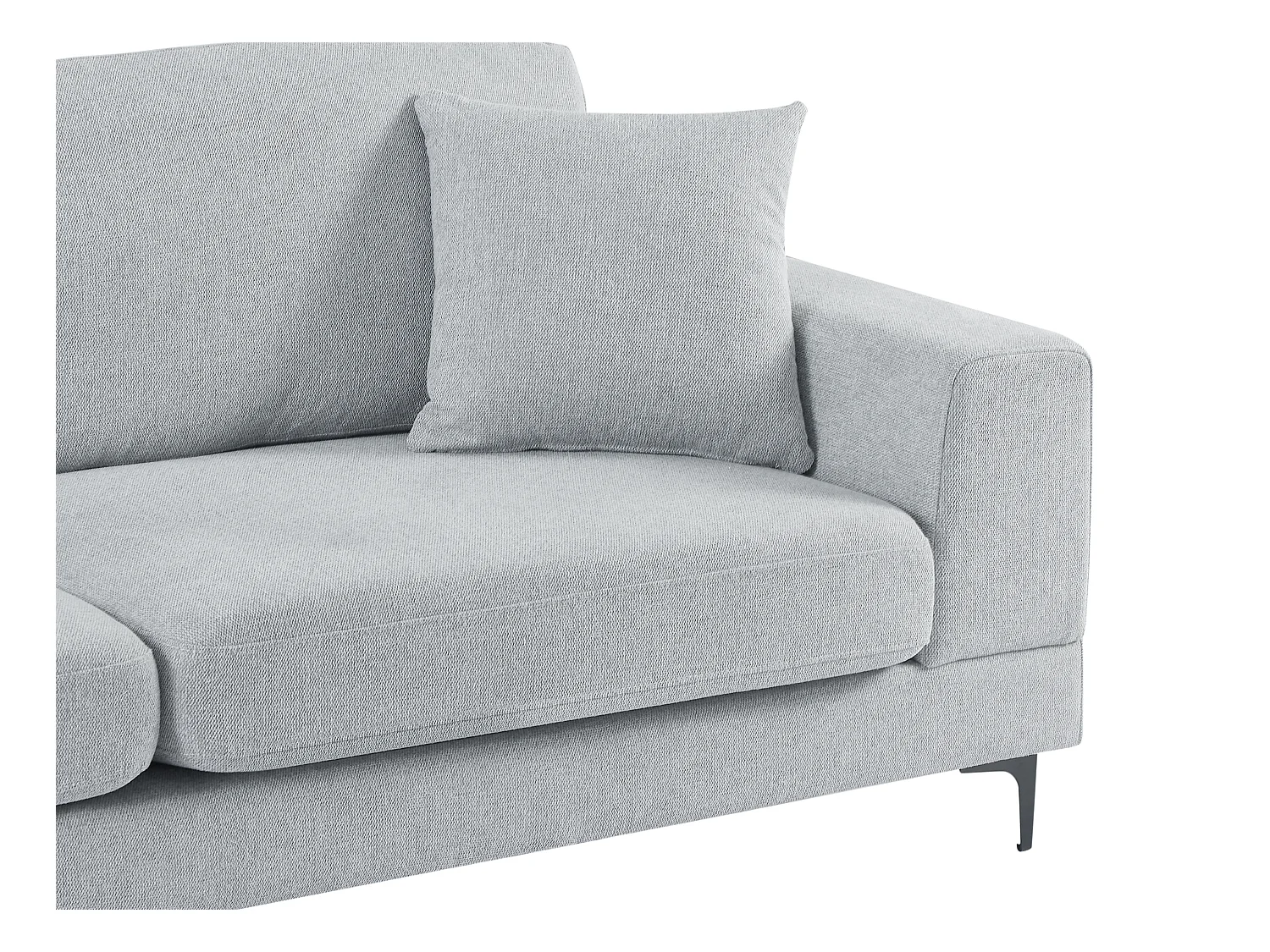 Canapé 3 places et fauteuil en tissu texturé gris clair JAMOLO