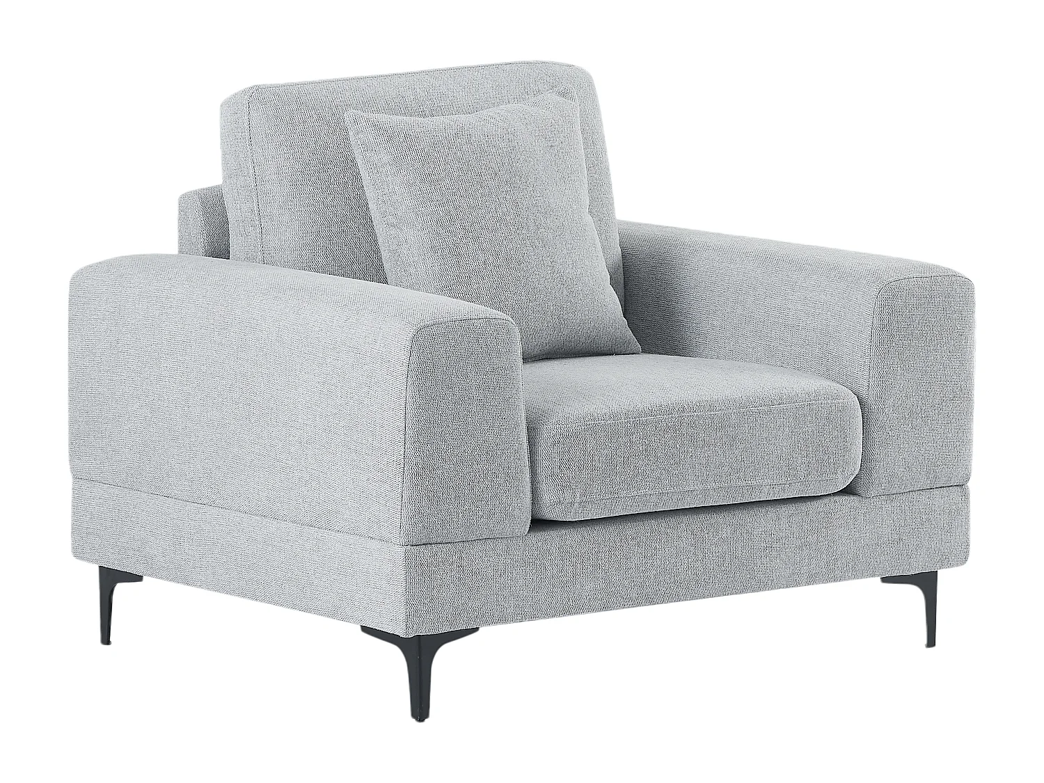 Kanapa 3-osobowa i fotel z teksturowanej tkaniny w kolorze jasnoszarym JAMOLO