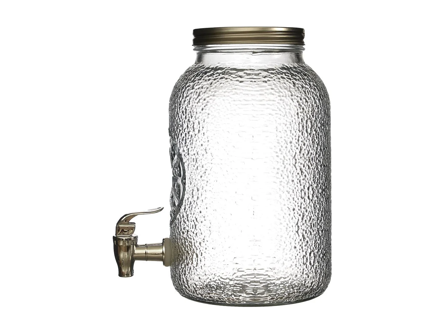 Distributeur à boisson 3,8L en verre décor citron avec robinet